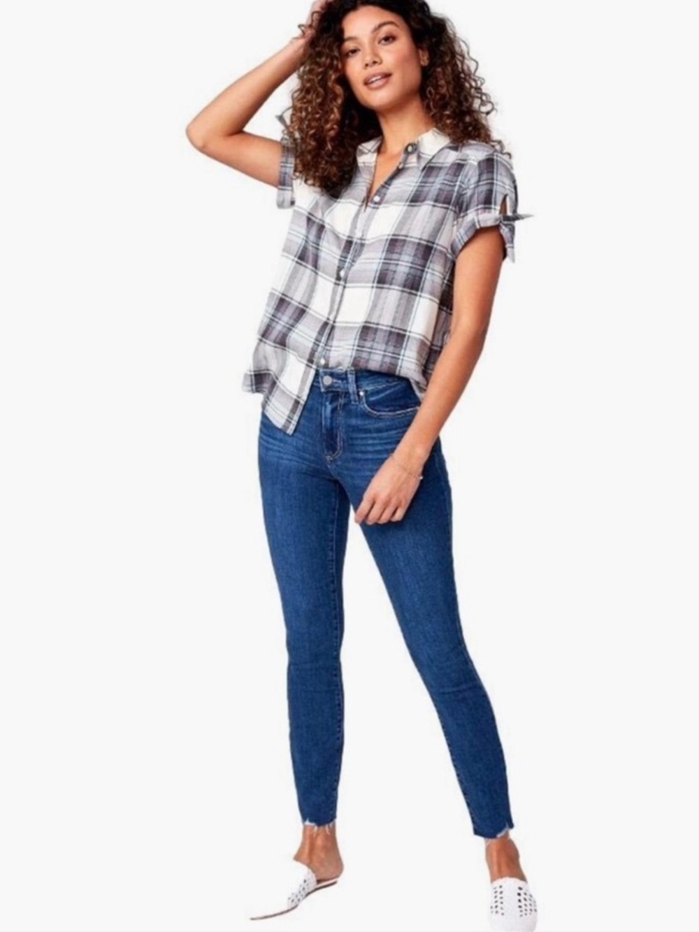 Paige Hoxton Vintage Raw Hem Ankle Jeans
